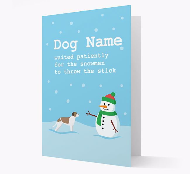 '{dogsName} and Snowman' - Personalised {breedFullName} Christmas Card